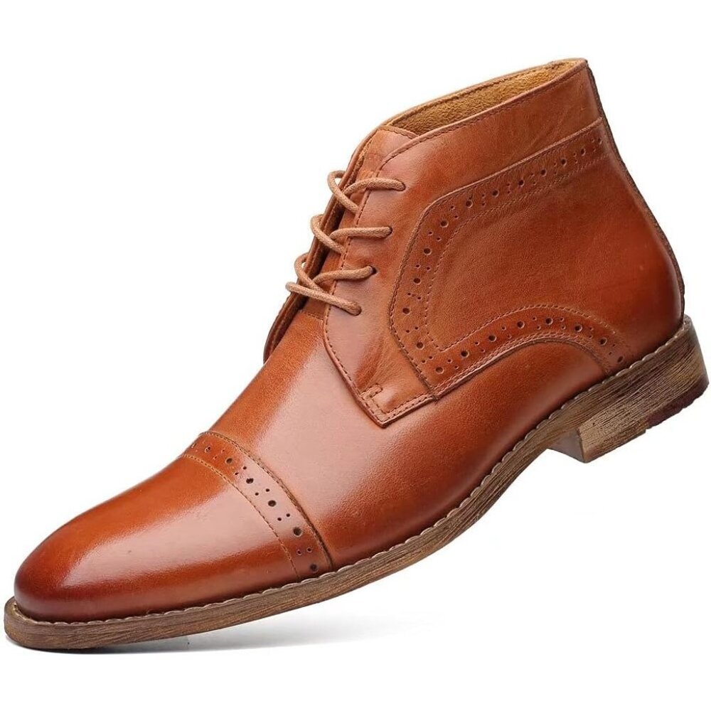 〽️Men's Oxfords Chukka Ankle Boot Brown Casual Fashion and Comfort Lace Up Shoes